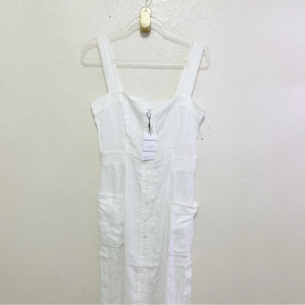 New EQUIPMENT Aris cotton-poplin midi dress size 8 - Picture 10 of 16